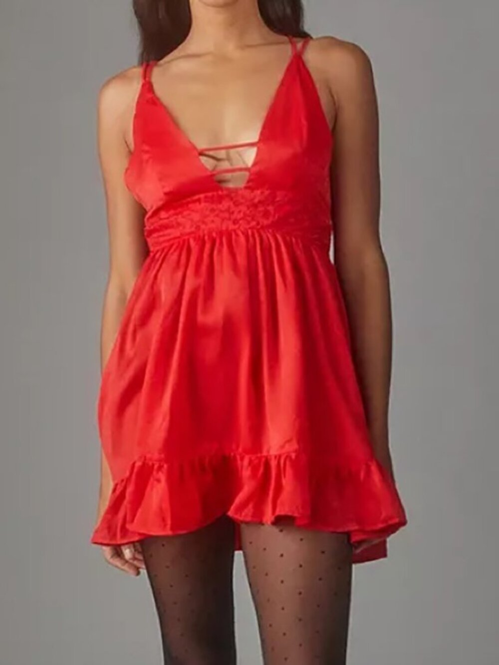 UO Strappy Satin Mini Dress - Picture 2 of 4